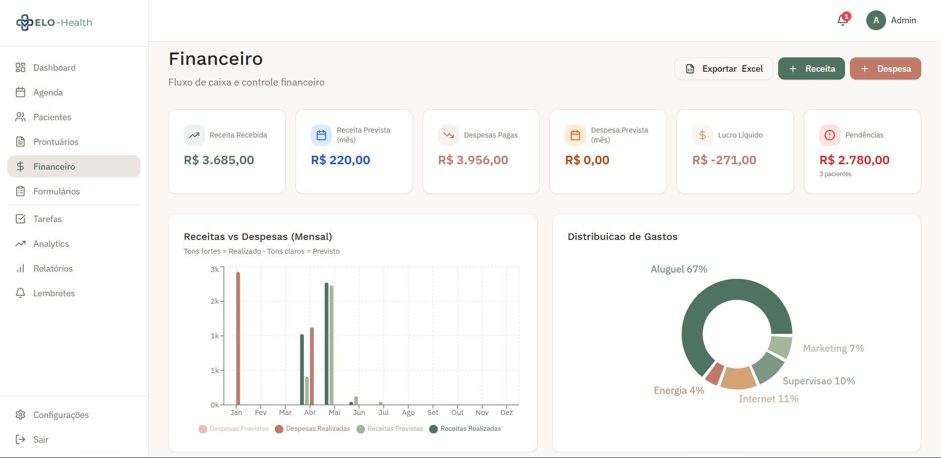 Mockup Financeiro