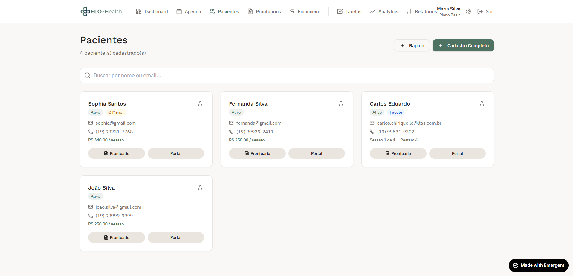 Mockup Pacientes